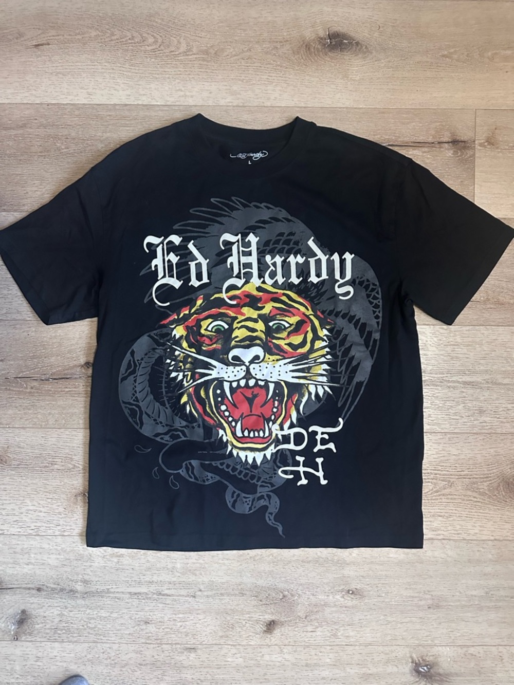 Vintage Ed Hardy Black Graphic Tiger Tee